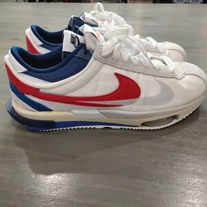 Nike Zoom Cortez SP sacai White University Red Blue Mens Size 11.5  Sneaker Shoe